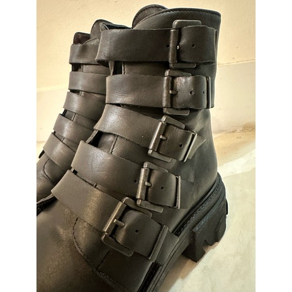 Lavorazione Artigianale womans boots black leather italian handmade goth punk 9‎ - Picture 6 of 12